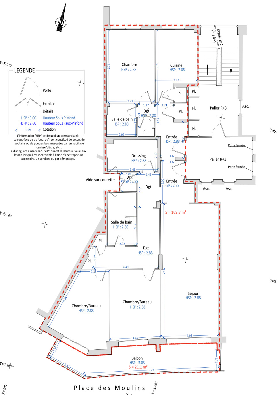 Plan 2 appartements à réunir en plein centre de Monaco